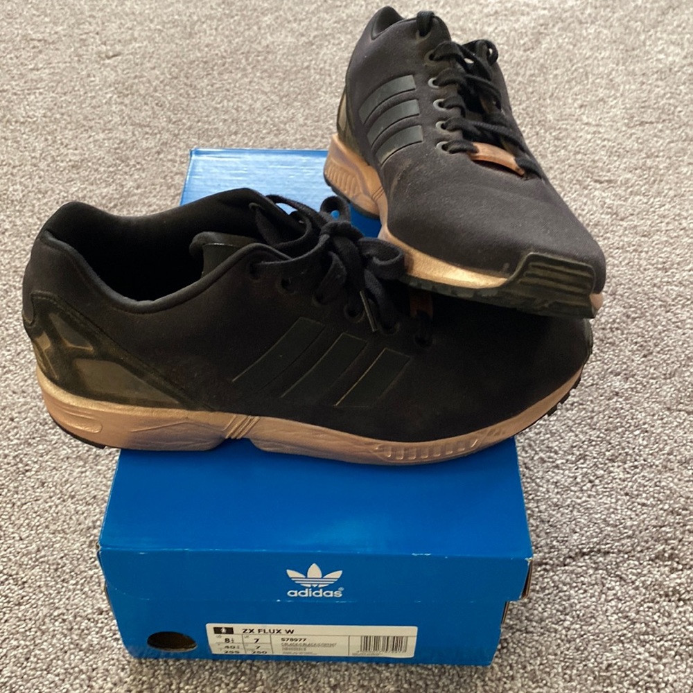 Black and Gold Adidas ZX FLUX 8.5